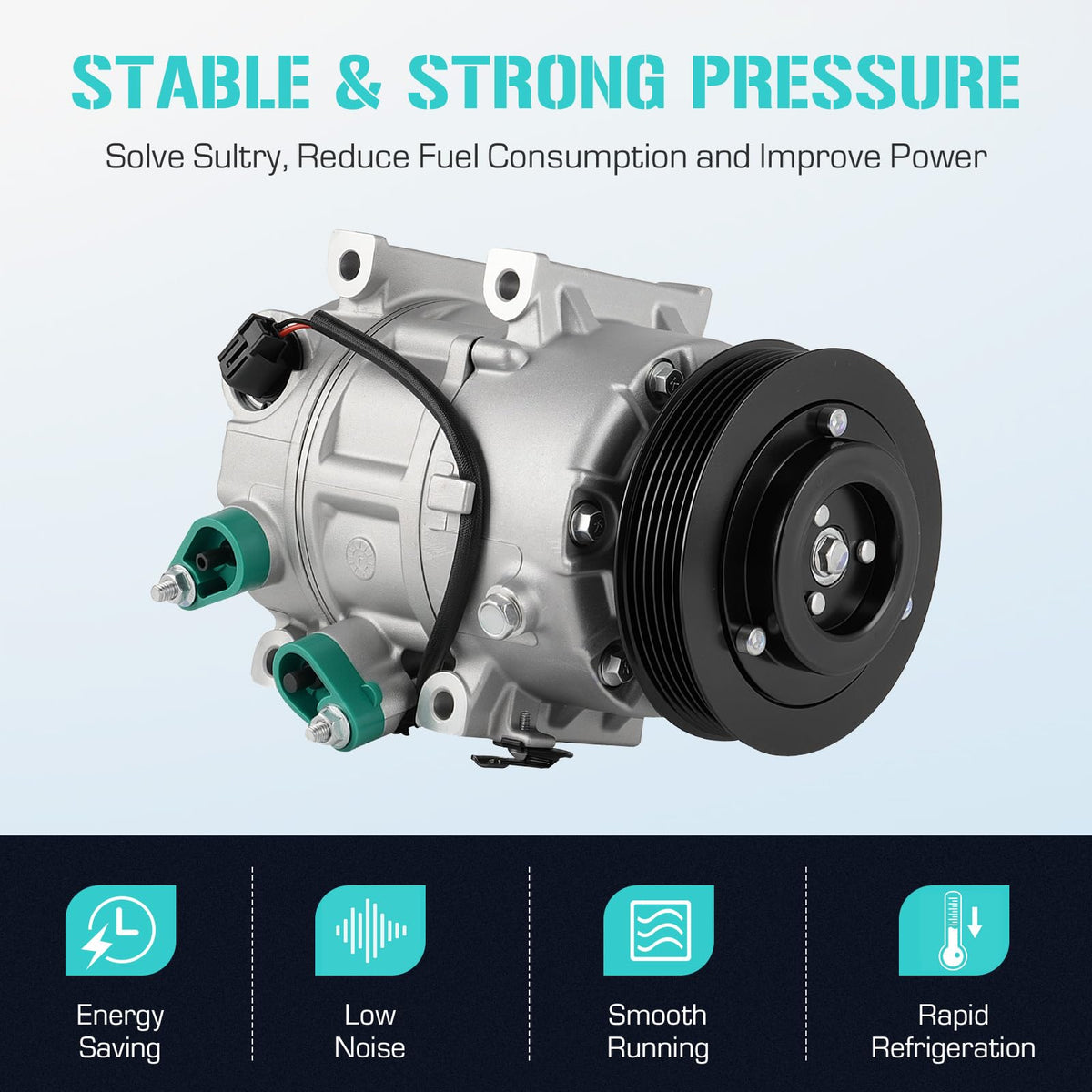Youxmoto compressor installed under hood of Hyundai Sonata demonstrating direct-fit convenience