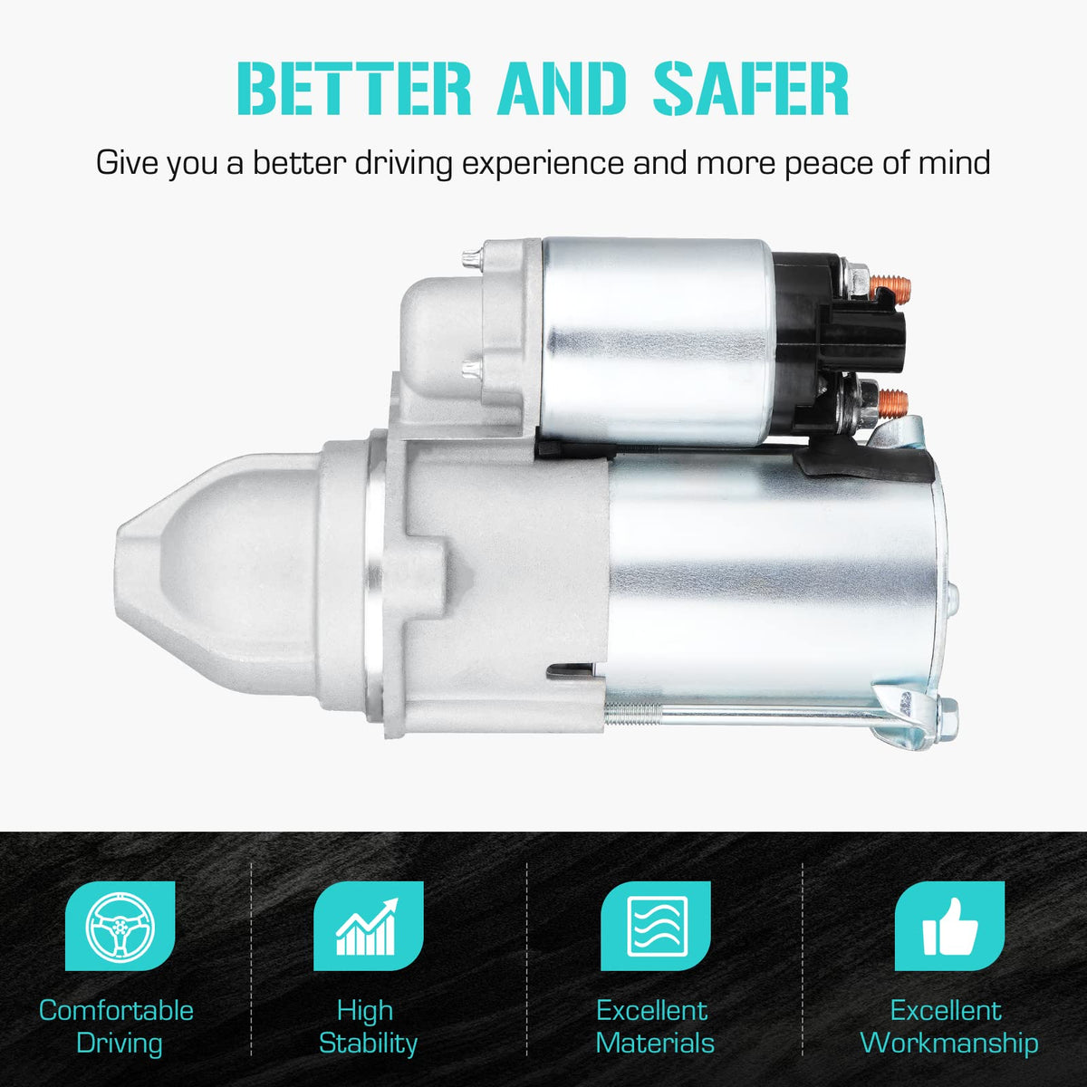 youxmoto starter installed under hood demonstrating direct-fit replacement benefit