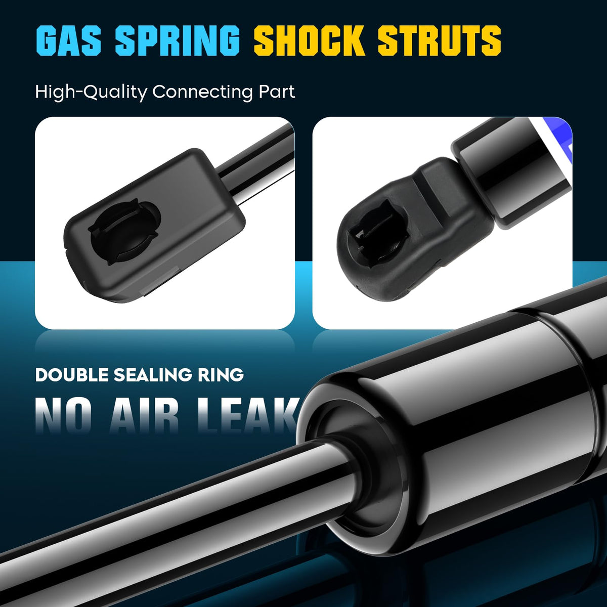 Youxmoto lift support beside ruler displaying 28.54" extended length for accurate replacement