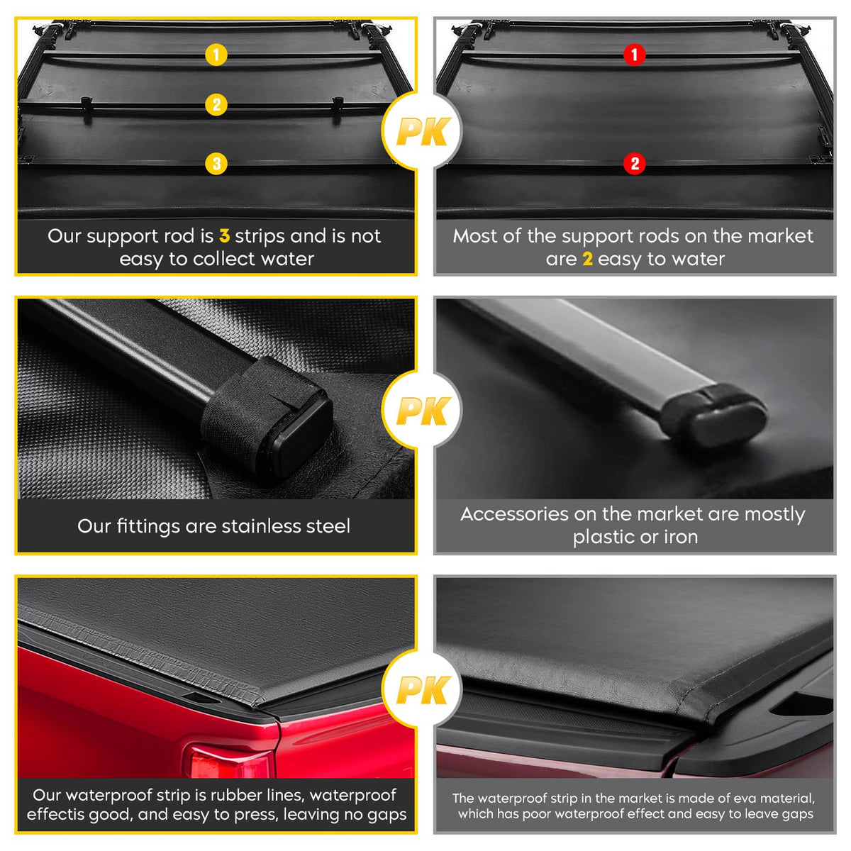 Youxmoto rear tension strap close-up showing wrinkle-free fit benefit