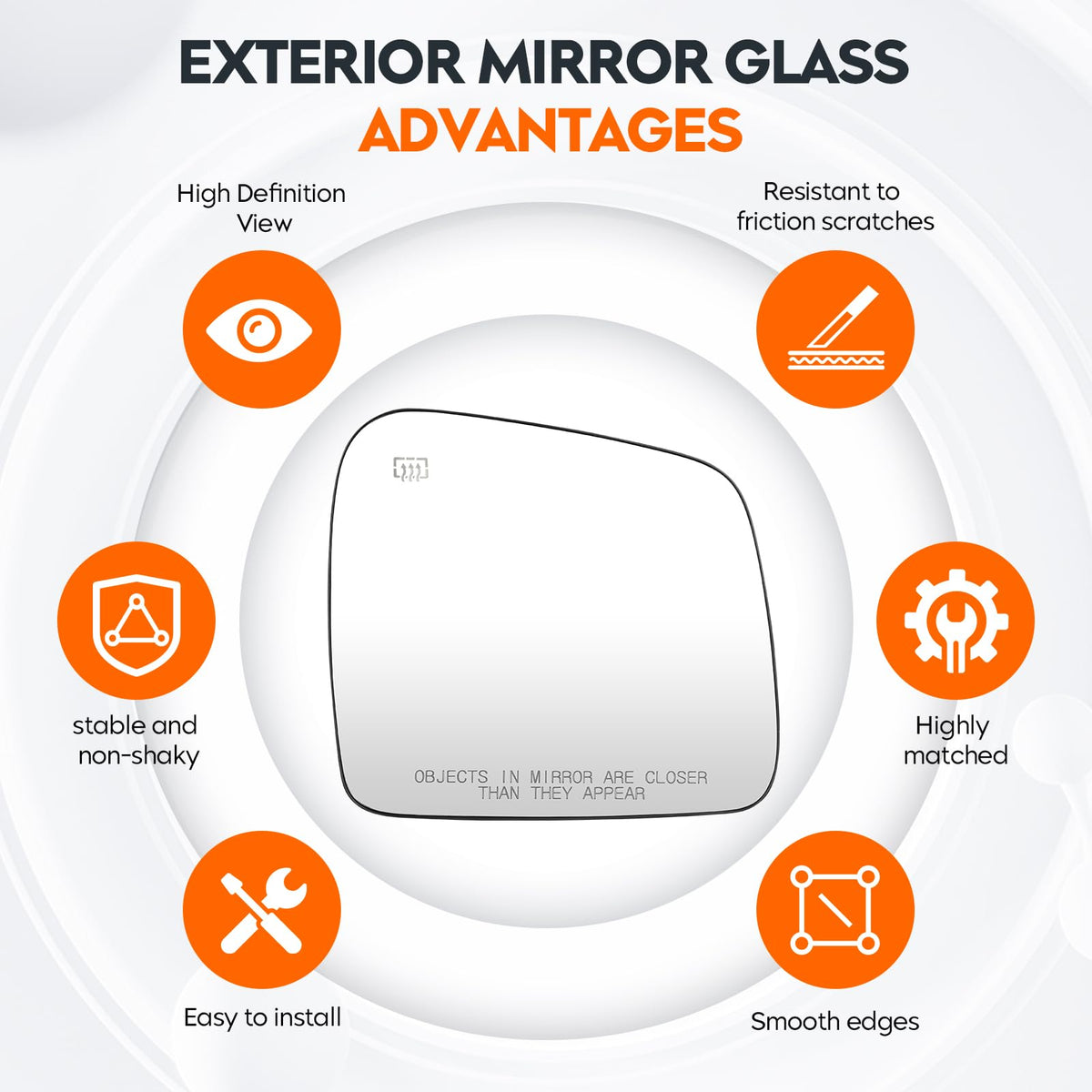 Youxmoto mirror beside hand for scale showing compact size and accurate fitment