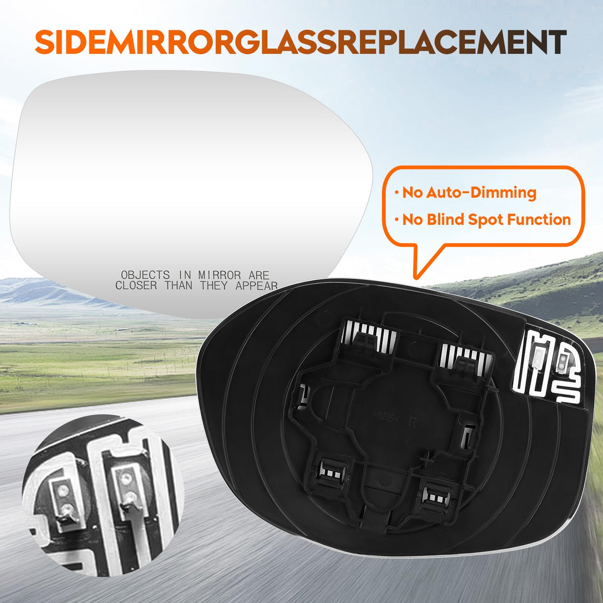 Youxmoto mirror beside ruler for size and scale clarity advantage