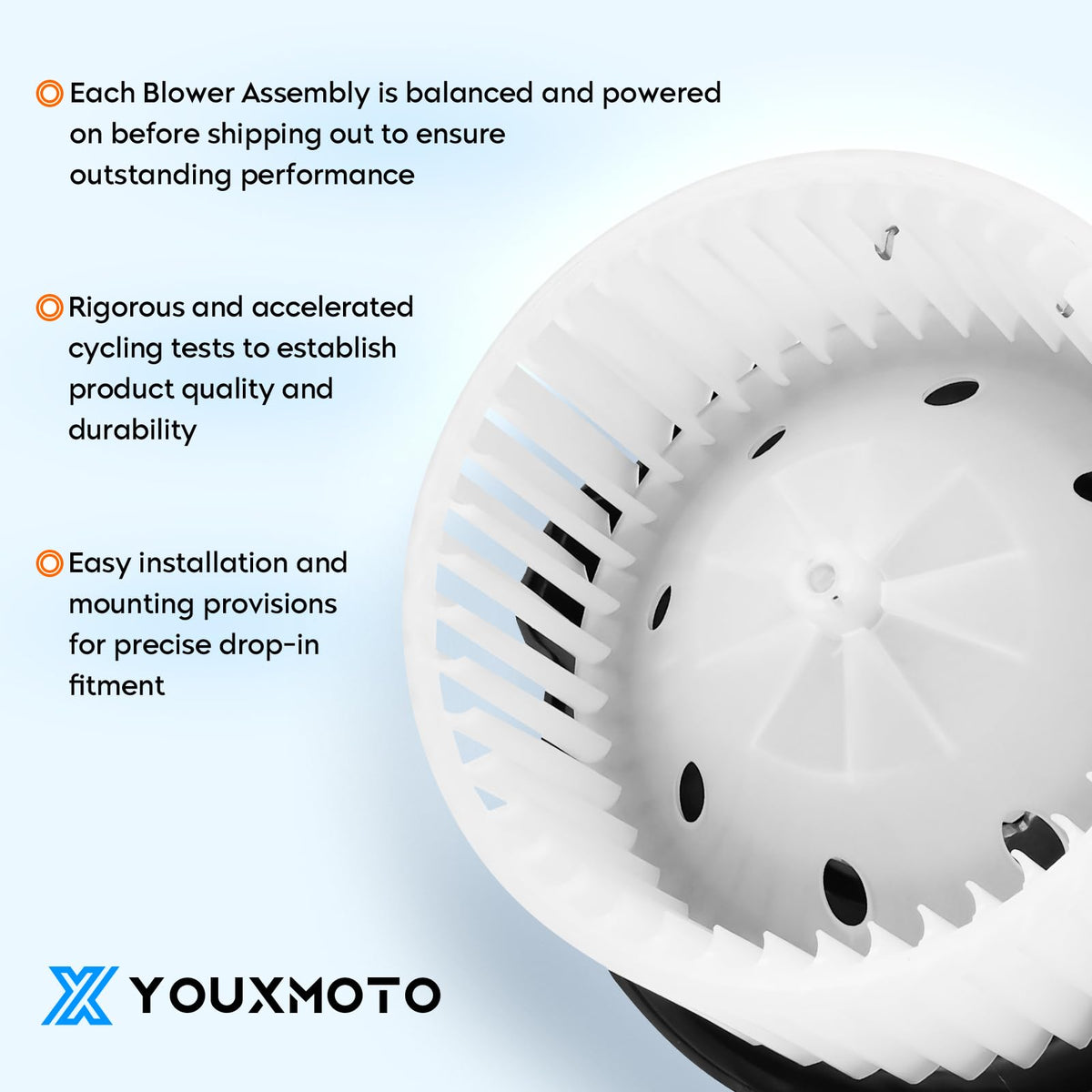 Youxmoto blower next to ruler for size comparison aiding purchase confidence