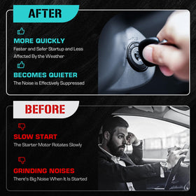 Youxmoto starter label and specifications image showing voltage and part numbers