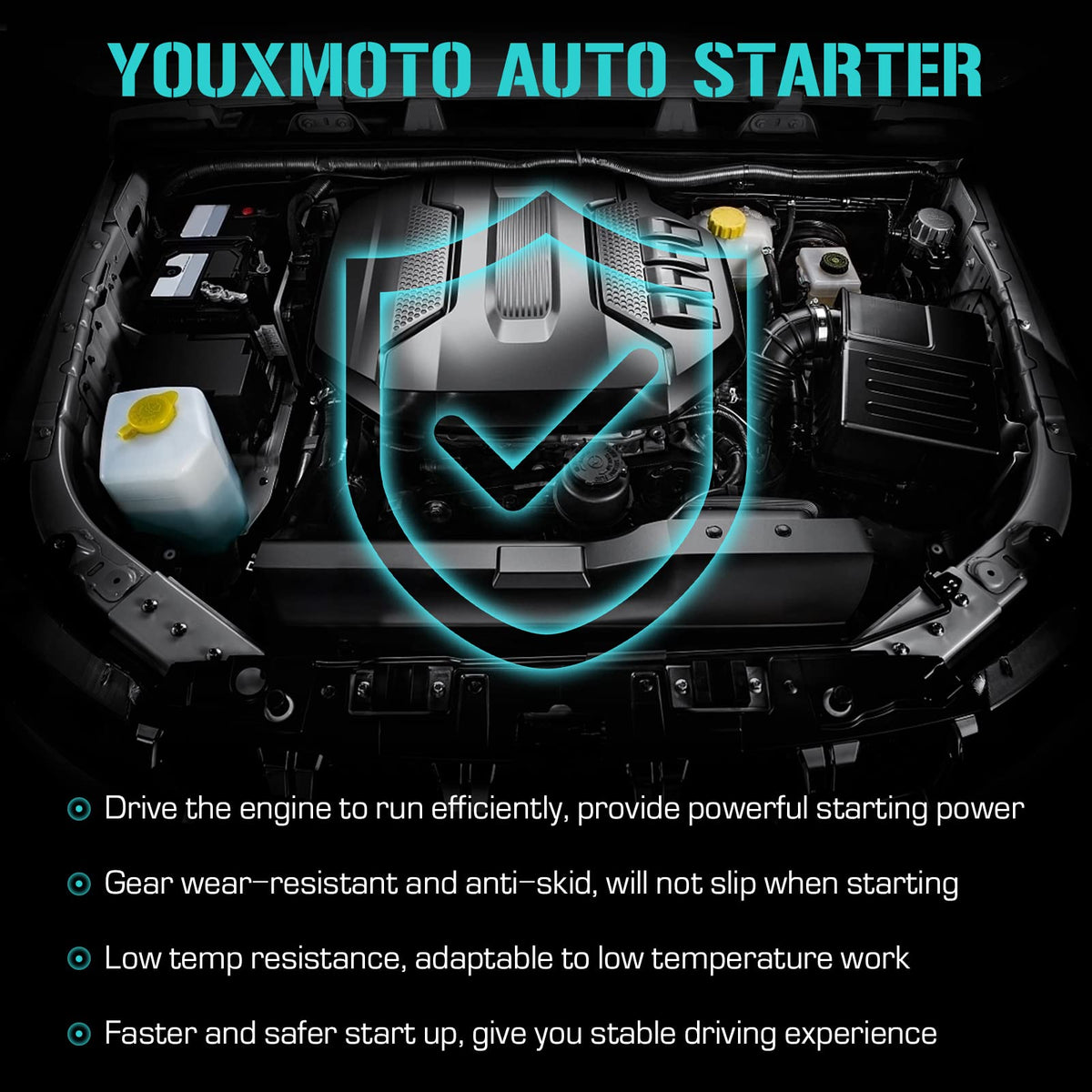 youxmoto starter wiring terminals showing clean connections and secure power