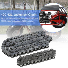 YOXUFA 42-link jackshaft chain close-up showing hardened links for longer wear