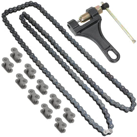 YOXUFA chain on a pit bike in an outdoor workshop lifestyle shot for rider confidence