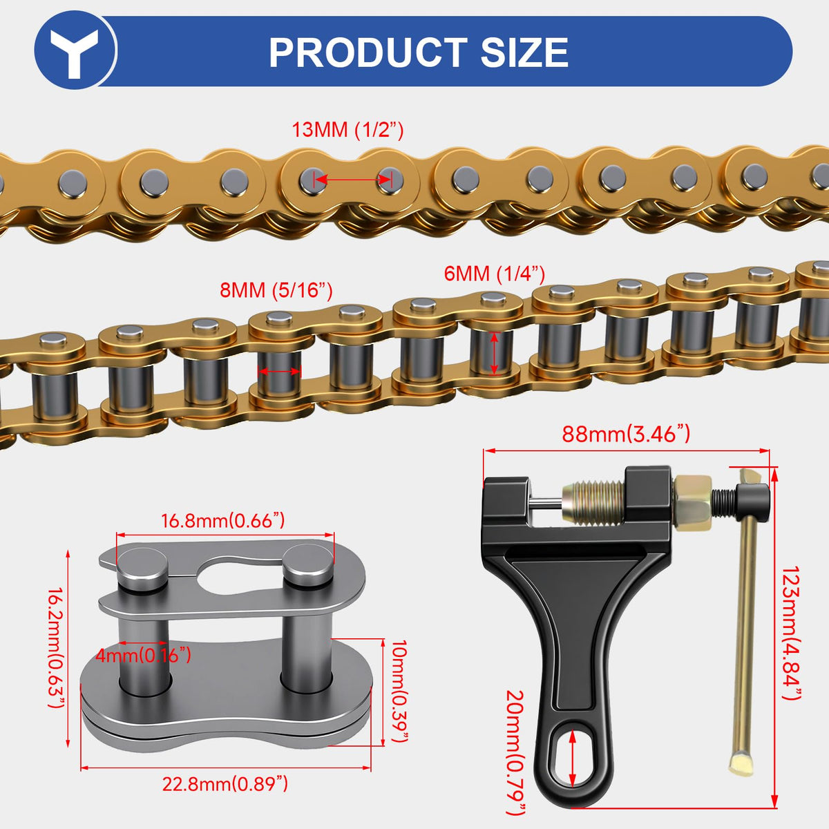 YOXUFA master link and thimble ready for secure chain connection