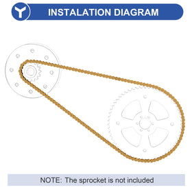 YOXUFA chain beside ruler for scale showing full 132 links