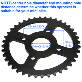 YOXUFA close shot of 4-bolt 80mm bolt circle for secure mounting