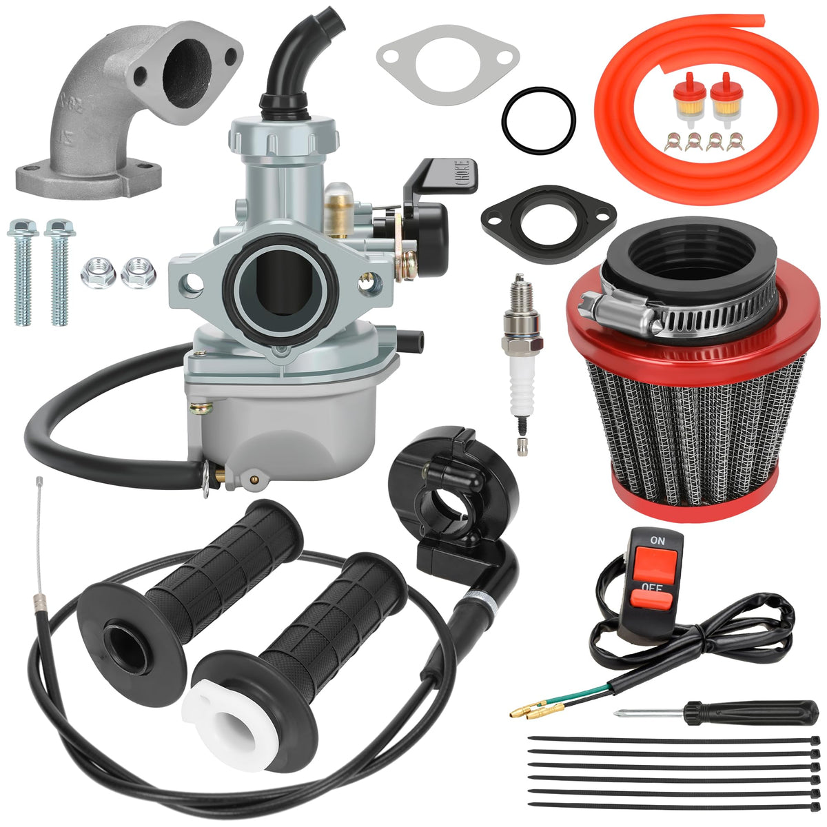 YOXUFA carburetor front view showing body and bore, improves throttle response