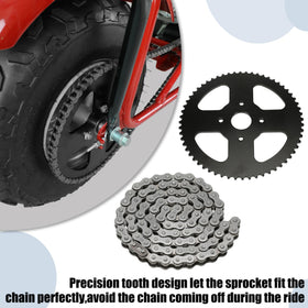 YOXUFA assembled chain and sprocket demonstrating smooth engagement