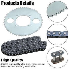 YOXUFA T8F chain link detail showing alloy finish for wear resistance