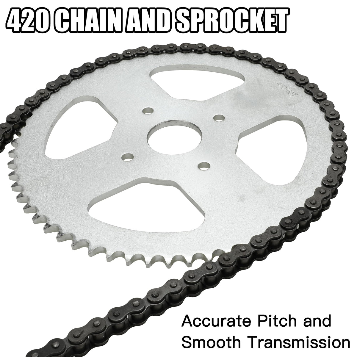 YOXUFA sprocket dimension diagram showing measurements to confirm exact fitment