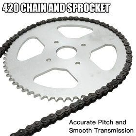 YOXUFA sprocket dimension diagram showing measurements to confirm exact fitment