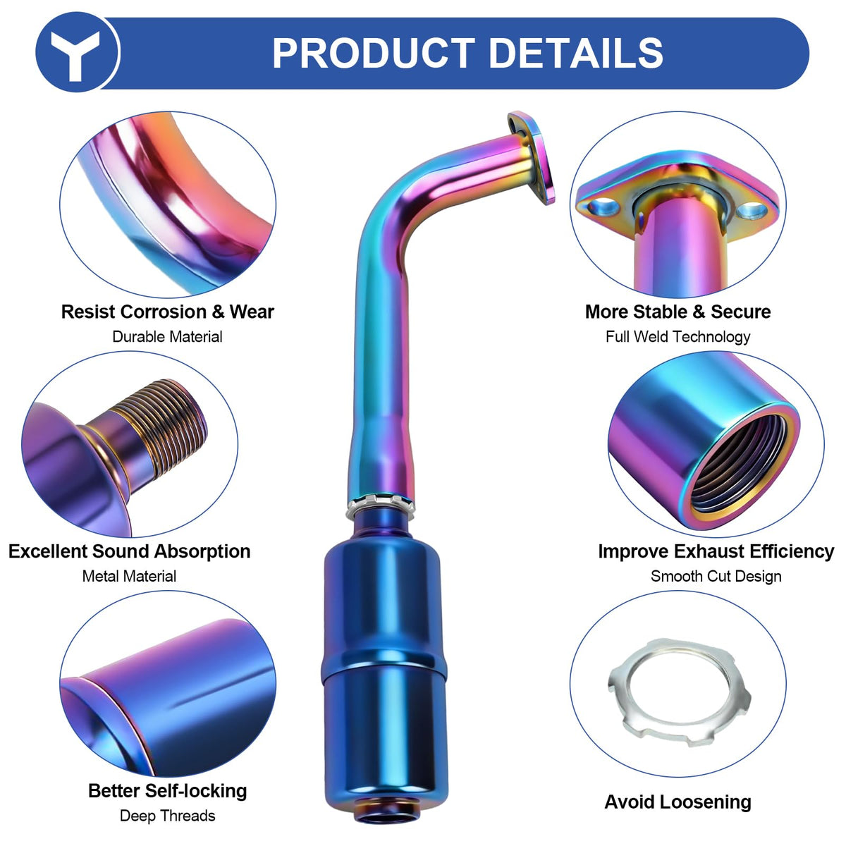 YOXUFA fixed bracket kit hardware securing muffler and reducing vibration