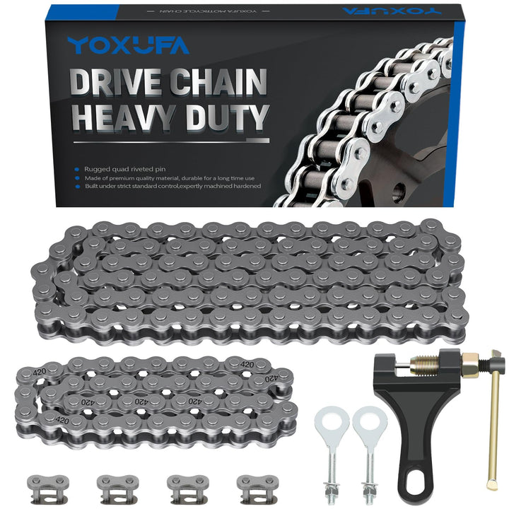 YOXUFA front packaging showing chains and tools for quick identification and confidence