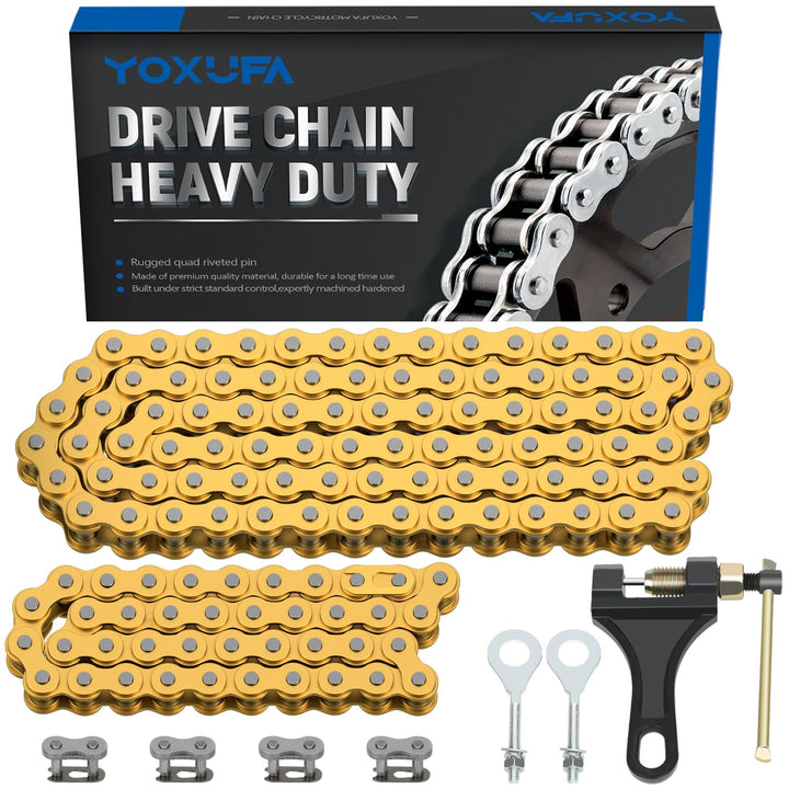 YOXUFA front packaging showing complete 42 and 90 link chain kit and tools for easy install