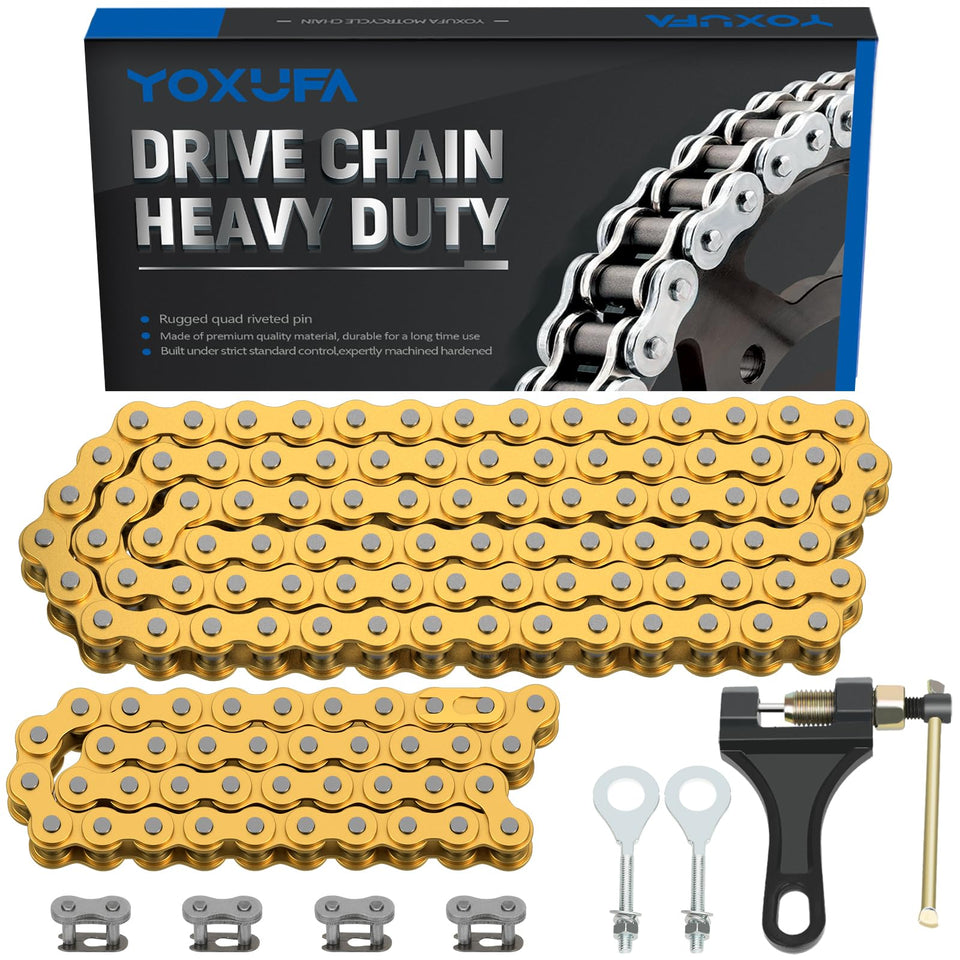 YOXUFA front packaging showing complete 42 and 90 link chain kit and tools for easy install