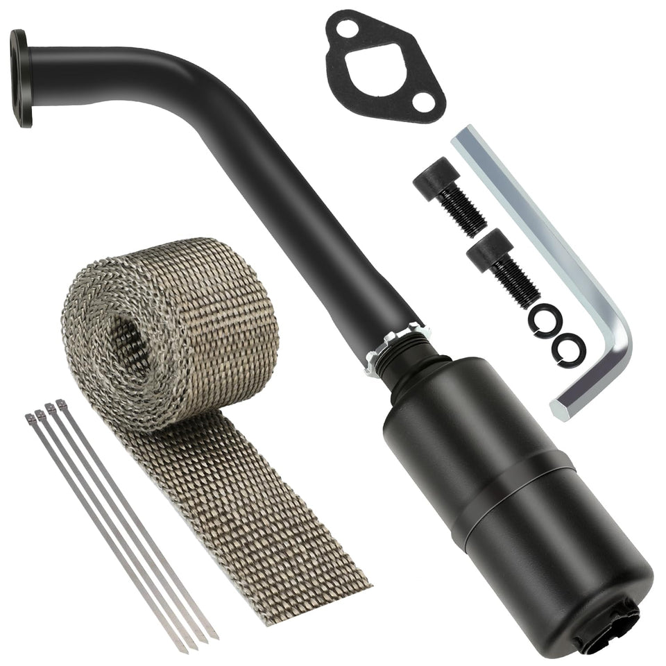 YOXUFA front view exhaust assembly showing fit and finish benefits