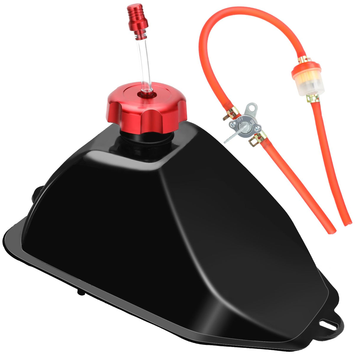 YOXUFA front view metal fuel tank showing durable construction and reliable fit