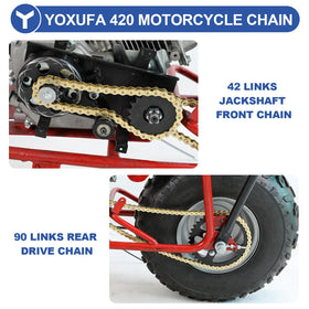YOXUFA close-up of gold chain link detail highlighting wear-resistant finish and strength