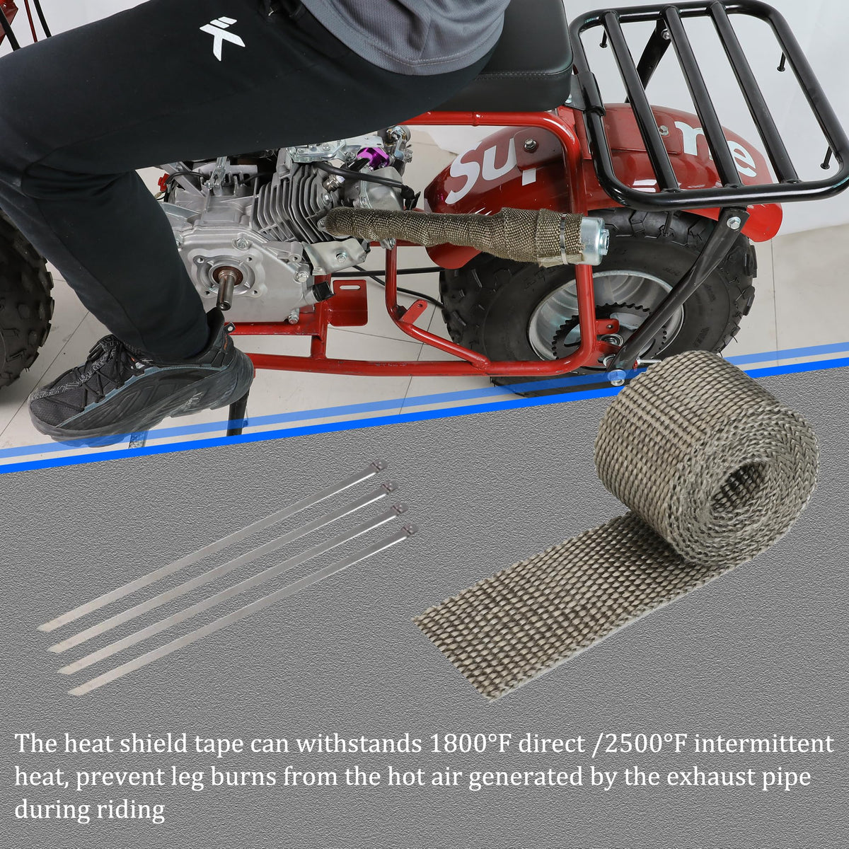 YOXUFA heat-shield tape and gasket laid out to protect nearby components