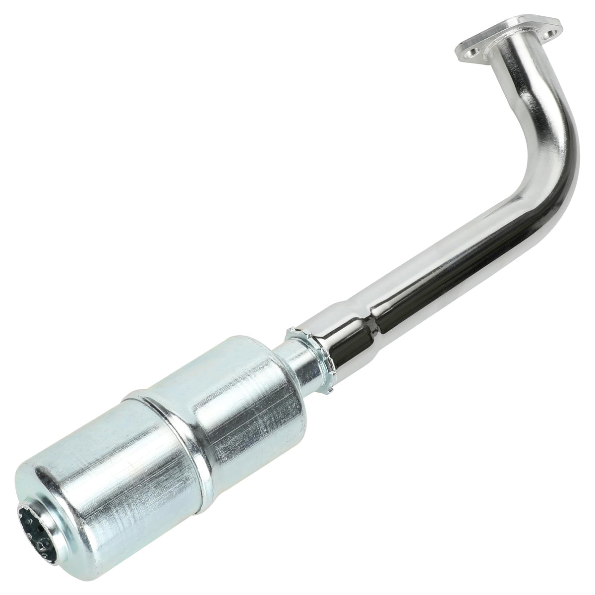 YOXUFA exhaust installed near frame showing safe clearance and heat protection