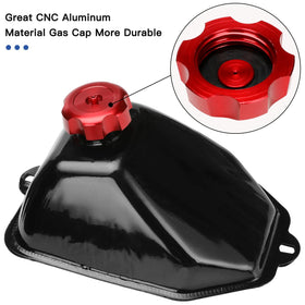 YOXUFA metal tank installed on 110cc ATV demonstrating correct fitment