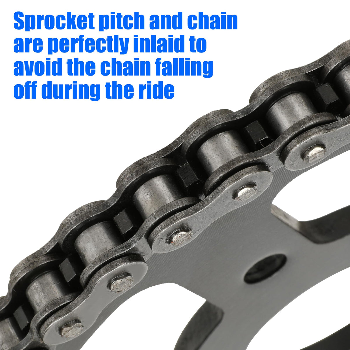YOXUFA sprocket installed on mini bike rear hub demonstrating proper fit