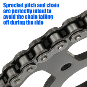 YOXUFA sprocket installed on mini bike rear hub demonstrating proper fit