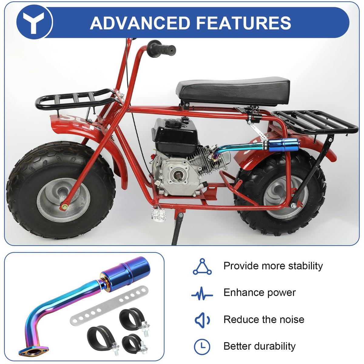 YOXUFA lifestyle ride setting with muffler fitted showing confident handling