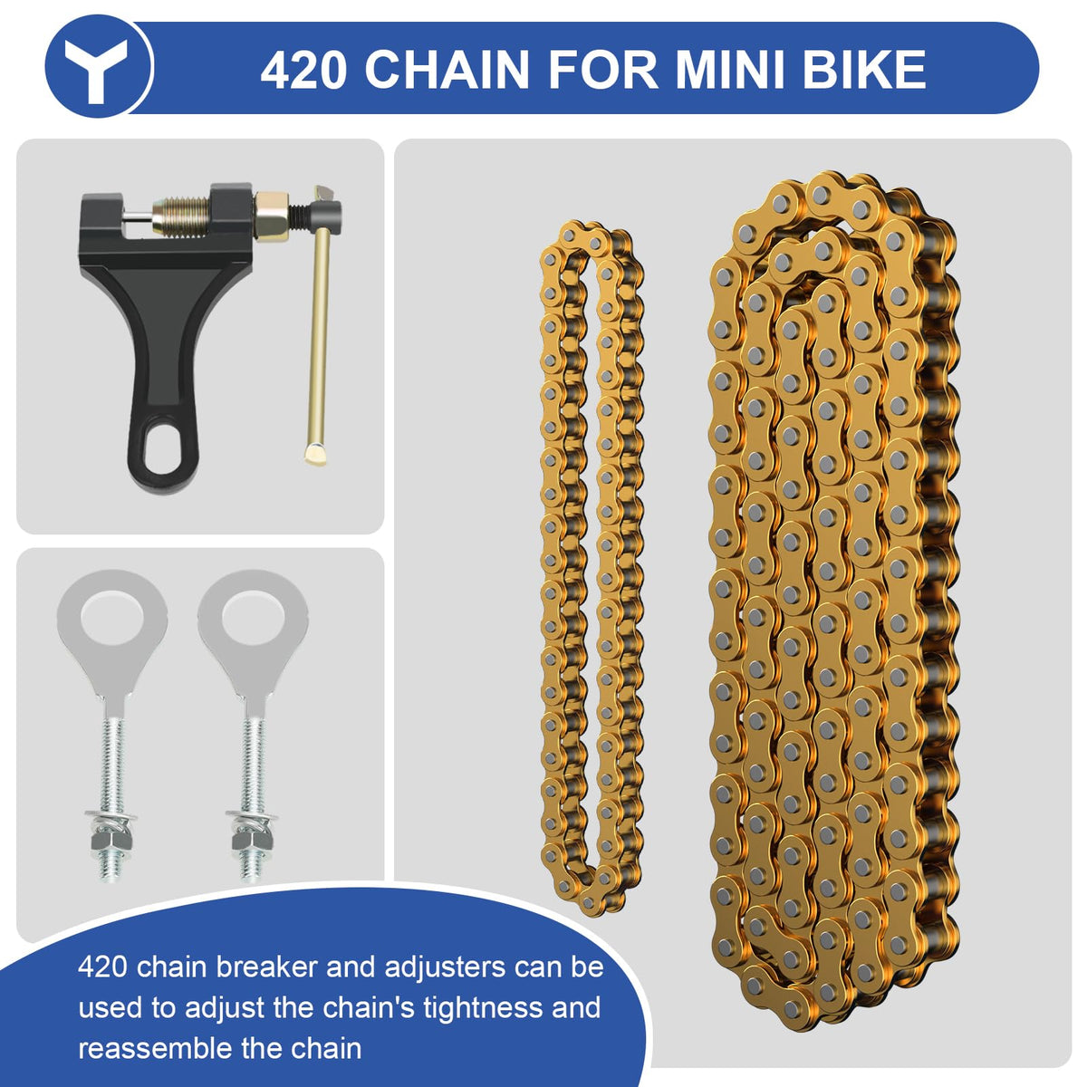 YOXUFA master links and hardware arranged to show included spares for secure connections