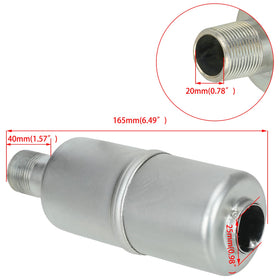 YOXUFA muffler installed on mini bike illustrating direct-fit replacement and improved looks