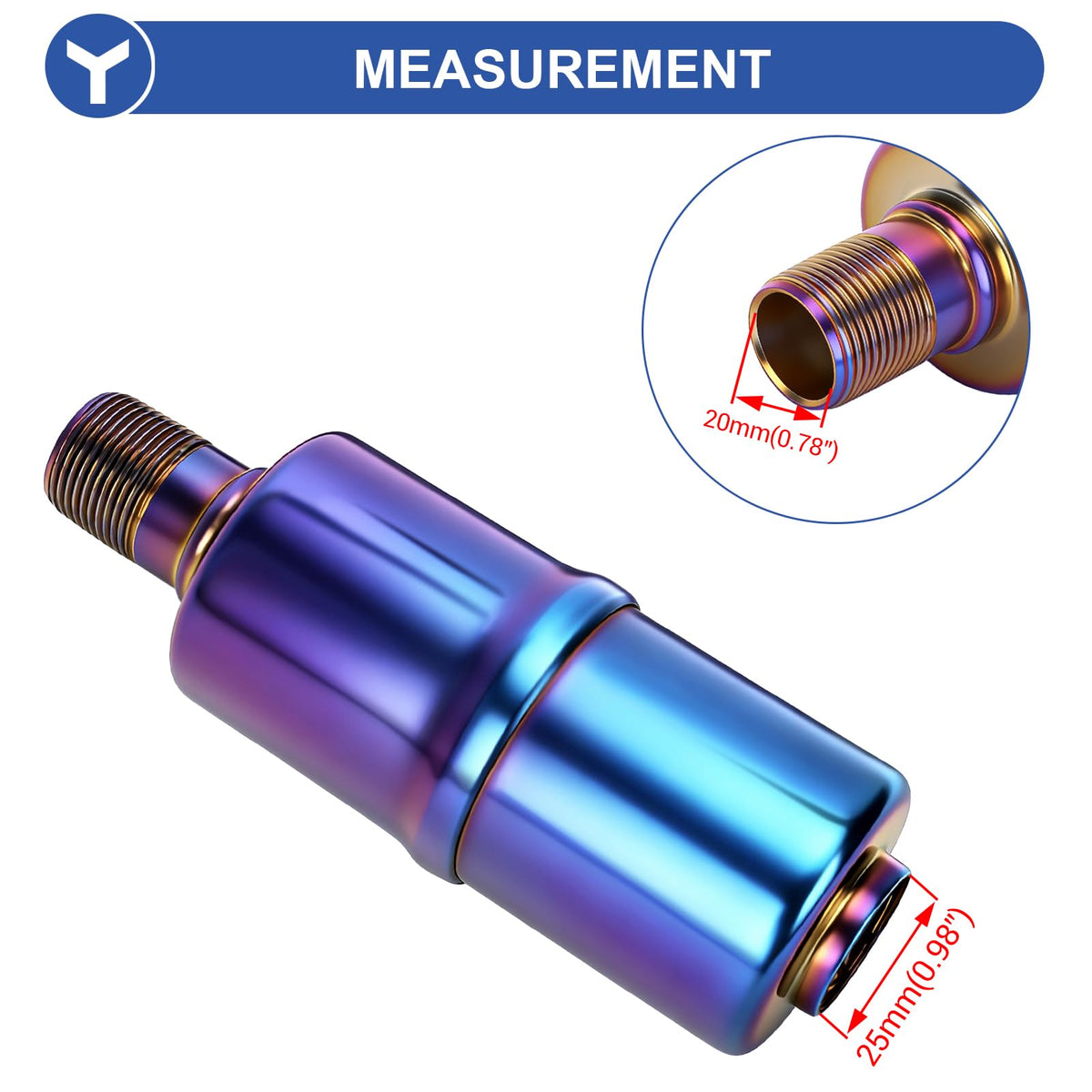 YOXUFA side profile muffler showing compact design and reduced noise