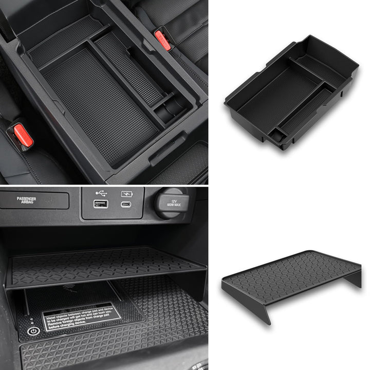 YPHUIKI front view of center console organizer showing neat storage benefit