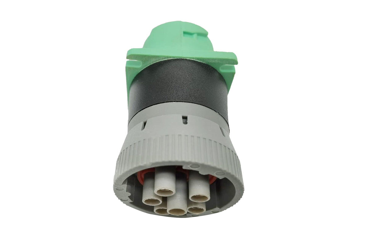 YPP adapter plugged into Freightliner 6pin port allowing quick telematics connection