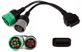 YPP front view of OBD2 adapter showing connectors and benefits