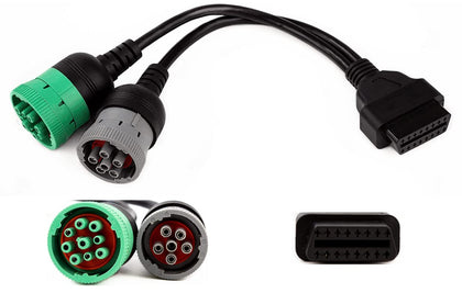 YPP front view of OBD2 adapter showing connectors and benefits