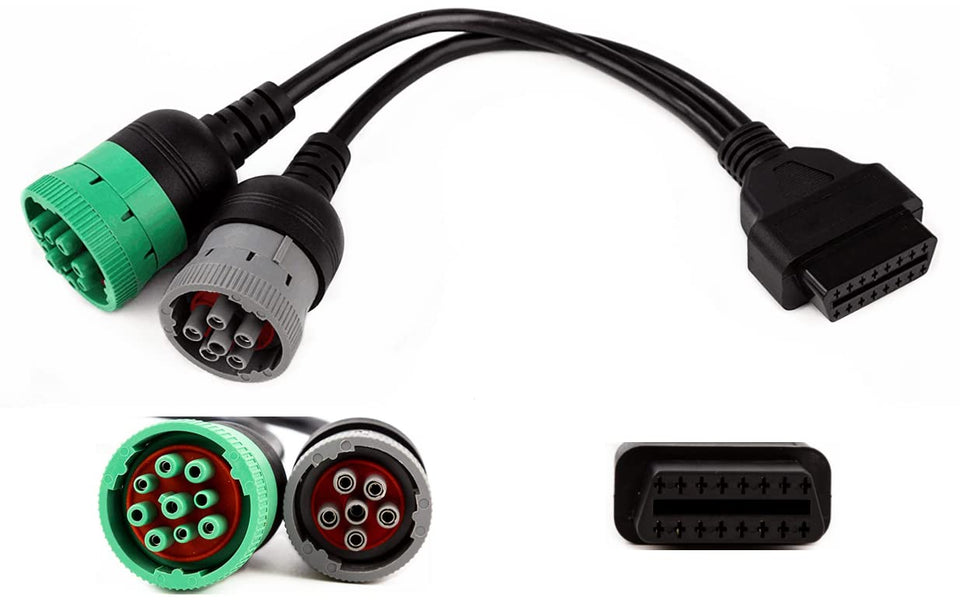 YPP front view of OBD2 adapter showing connectors and benefits