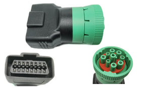 YPP front view of green Type 2 J1939 adapter showing connector and benefit sturdy connection