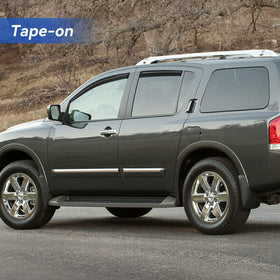 YQAUTEC driver side visor installed profile reduces wind intrusion
