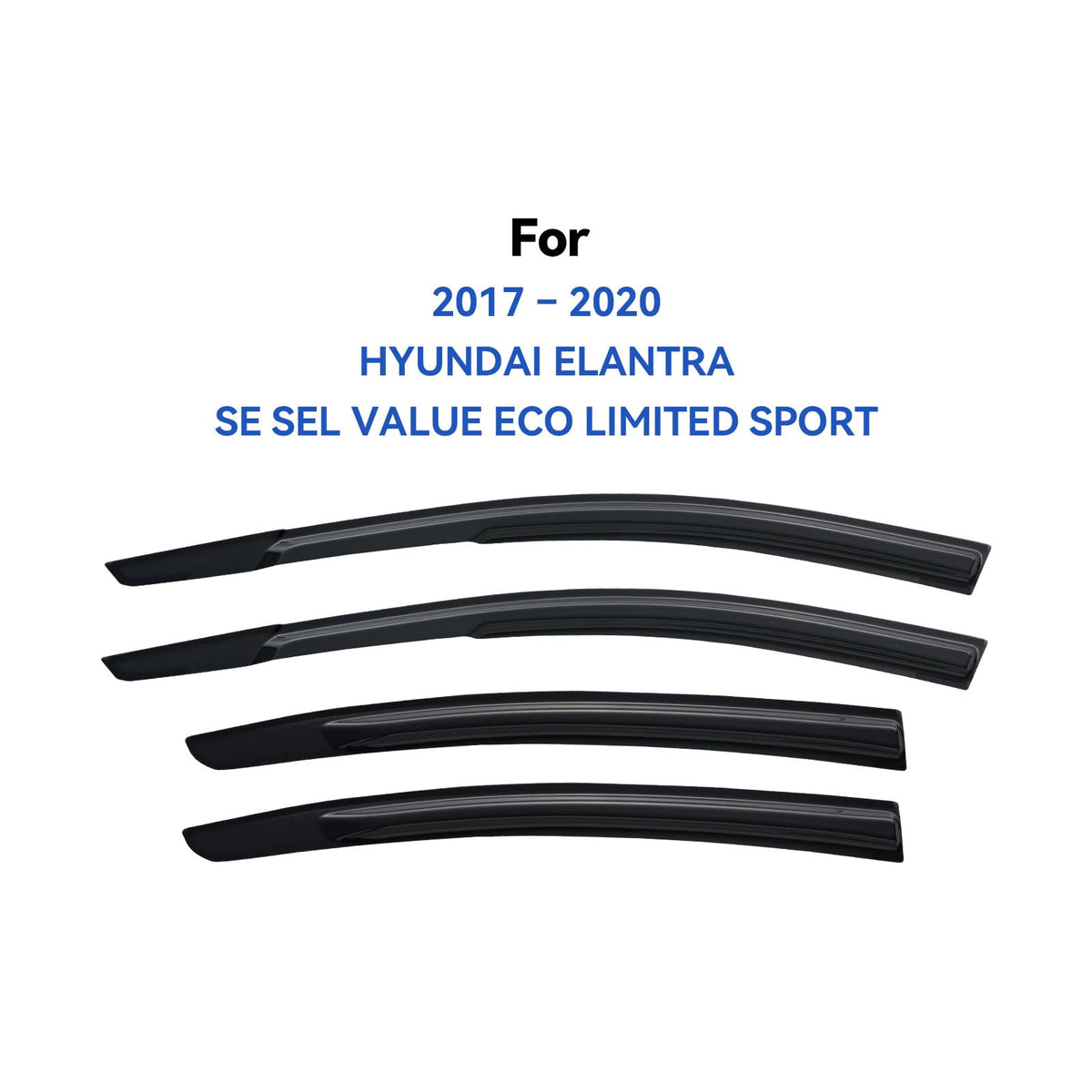 YQAUTEC front driver visor aligned to window contour for wind protection