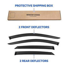 YQAUTEC visors installed on Elantra side profile for sleek appearance