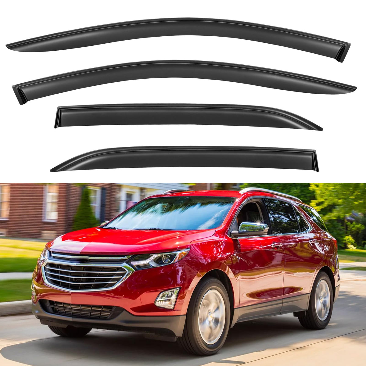 YQAUTEC front passenger visor on Equinox showing sleek fit and improved airflow