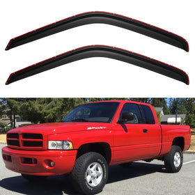 YQAUTEC front door visors kit showing packaging and parts for easy identification and fit
