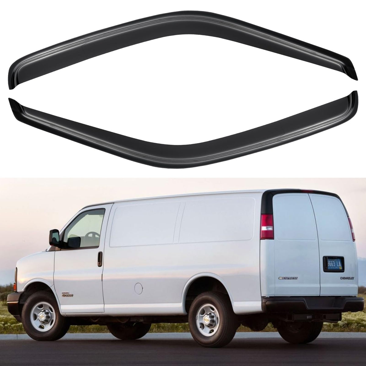 YQAUTEC front doors van exterior showing visor fit and sleek finish for style