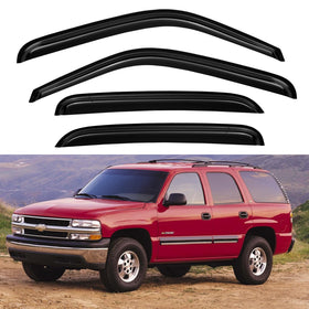 YQAUTEC front driver-side visor installed showing cleaner airflow and rain protection