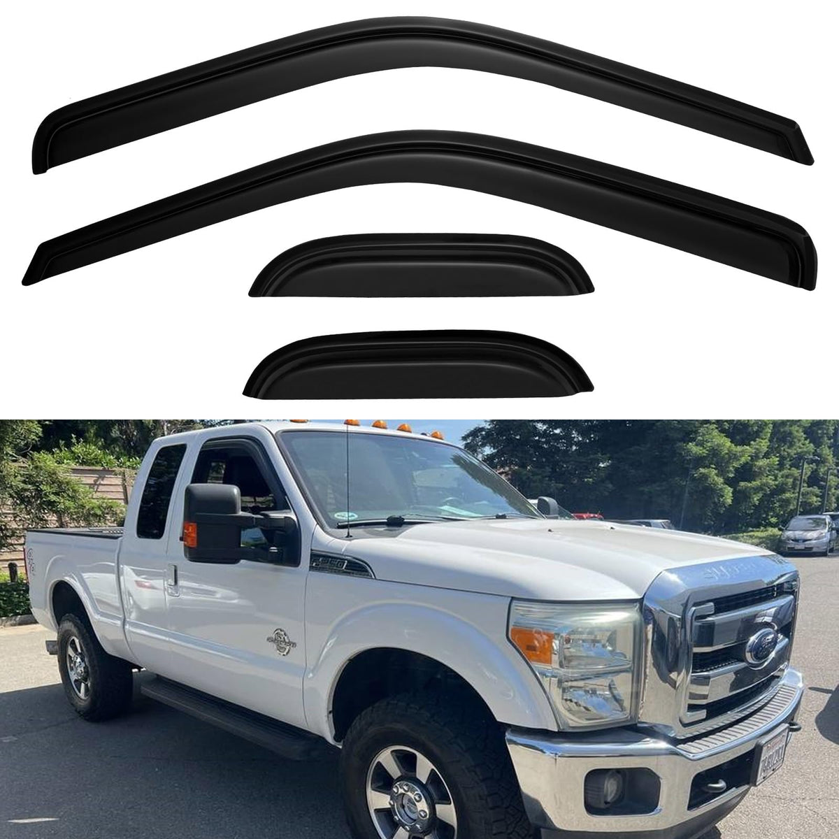 YQAUTEC front driver side visor mounted, shows sleek fit and improved airflow