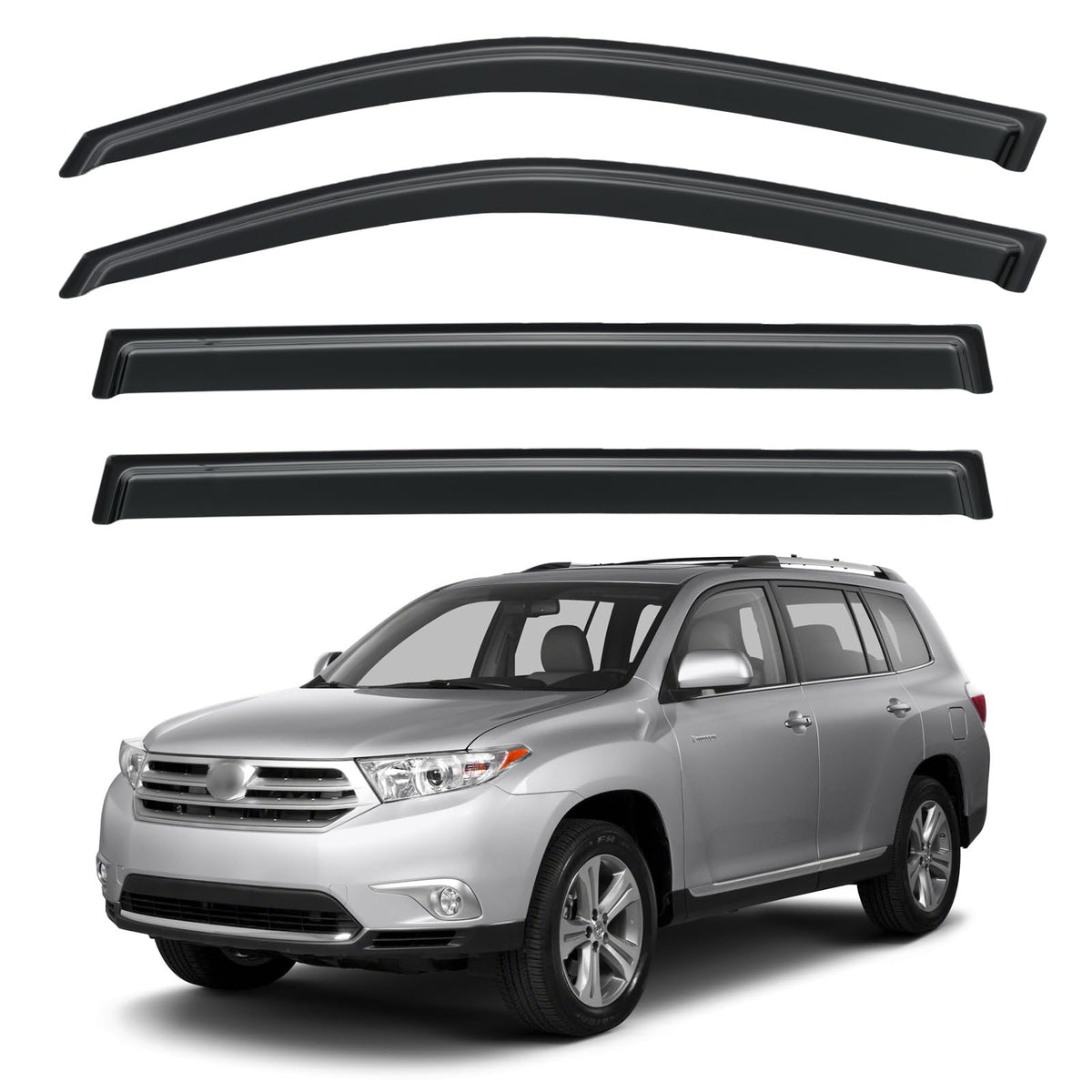YQAUTEC front installed on Highlander showing sleek weather protection